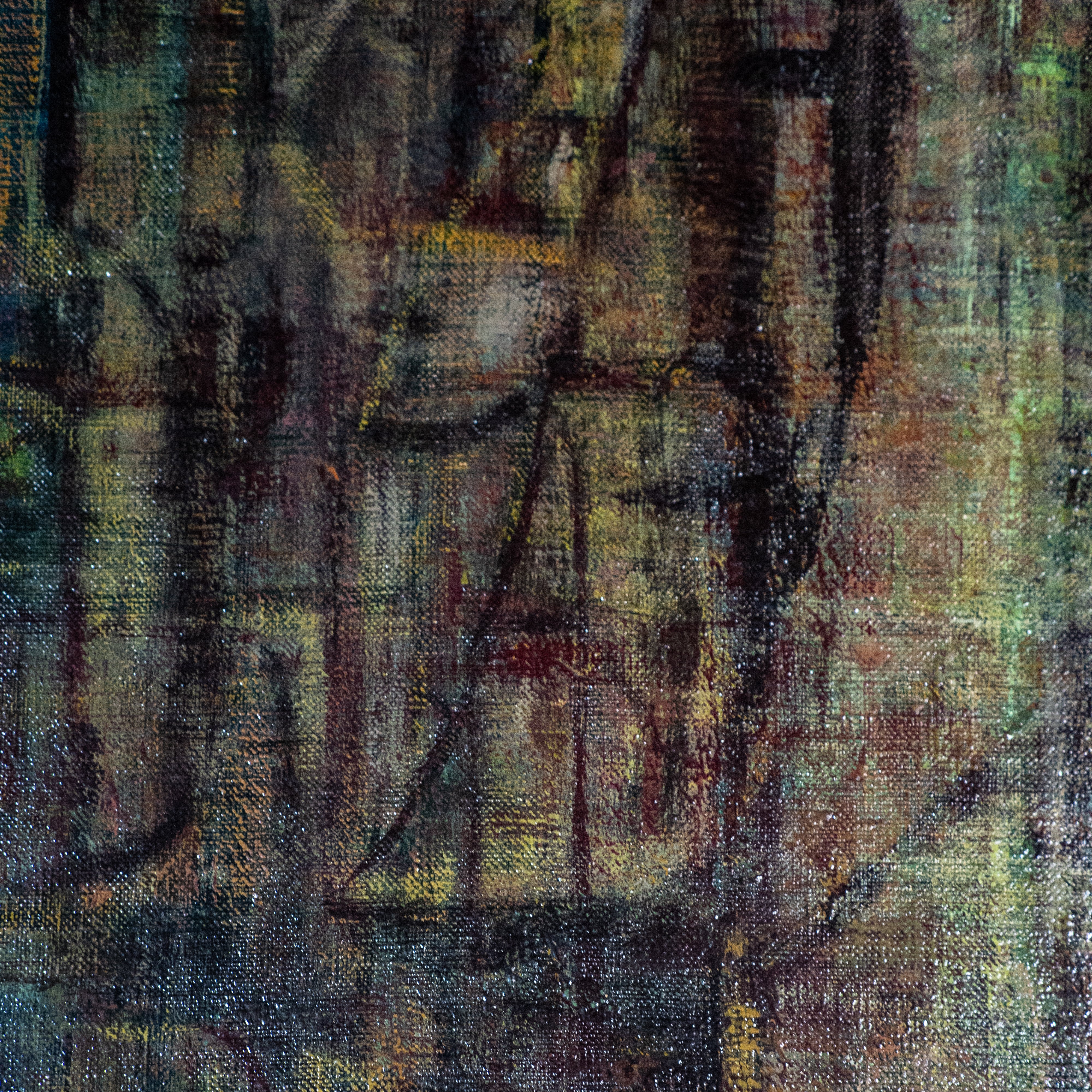 DIPINTO "UOMO CON MOLA" BAGNASCO 1950 ca.