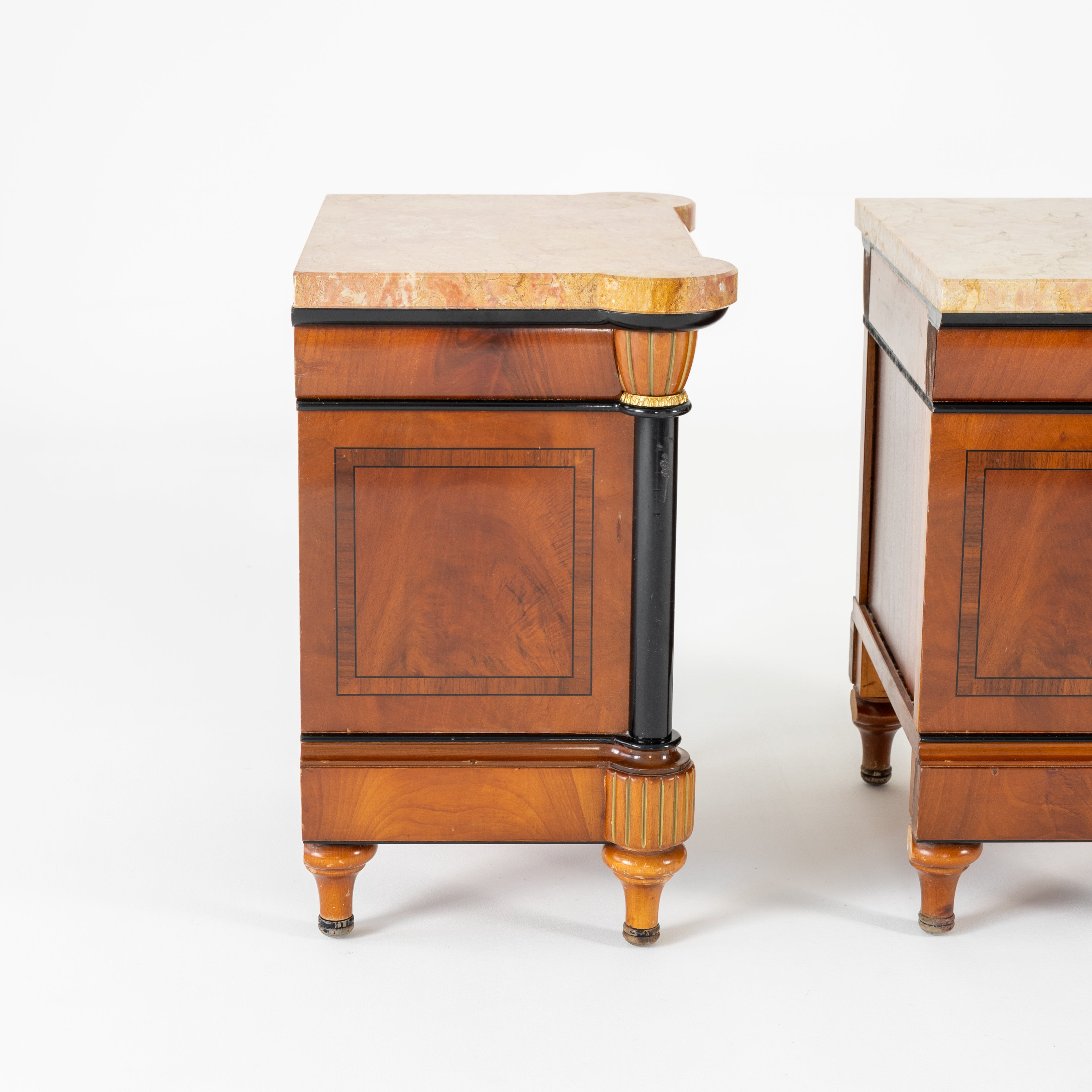 COPPIA DI COMODINI IN STILE IMPERO 1970-1980