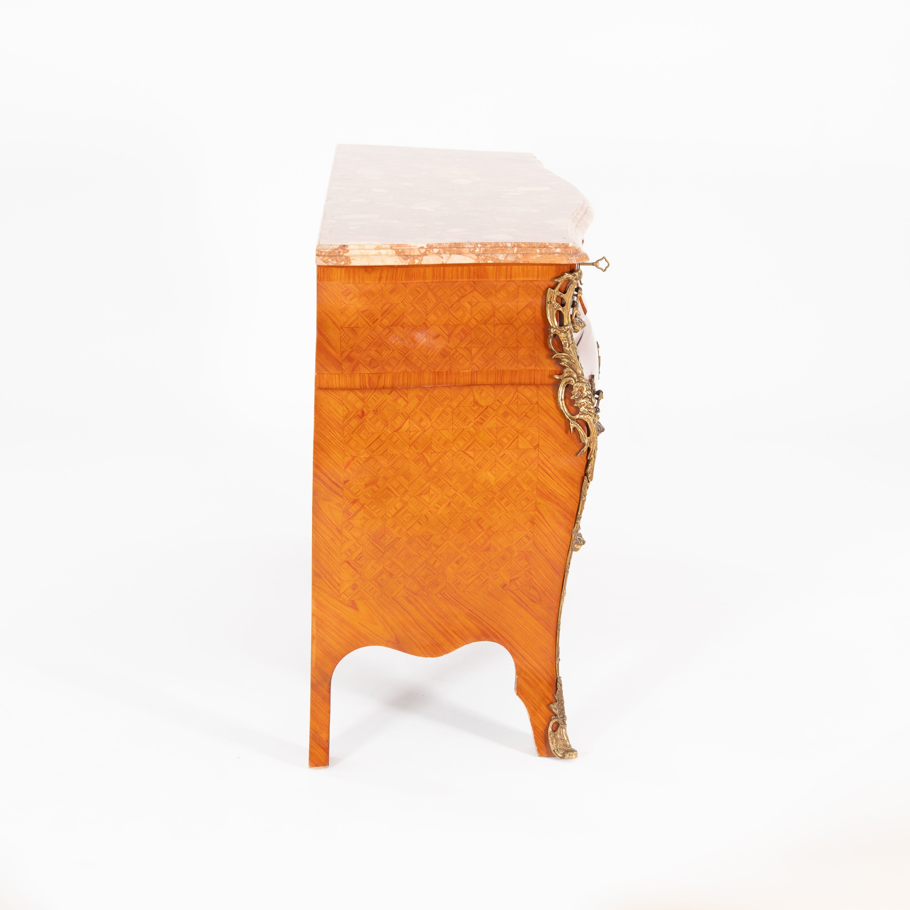 Cassettone boise de roise, bronzo e marmo -xx secolo-