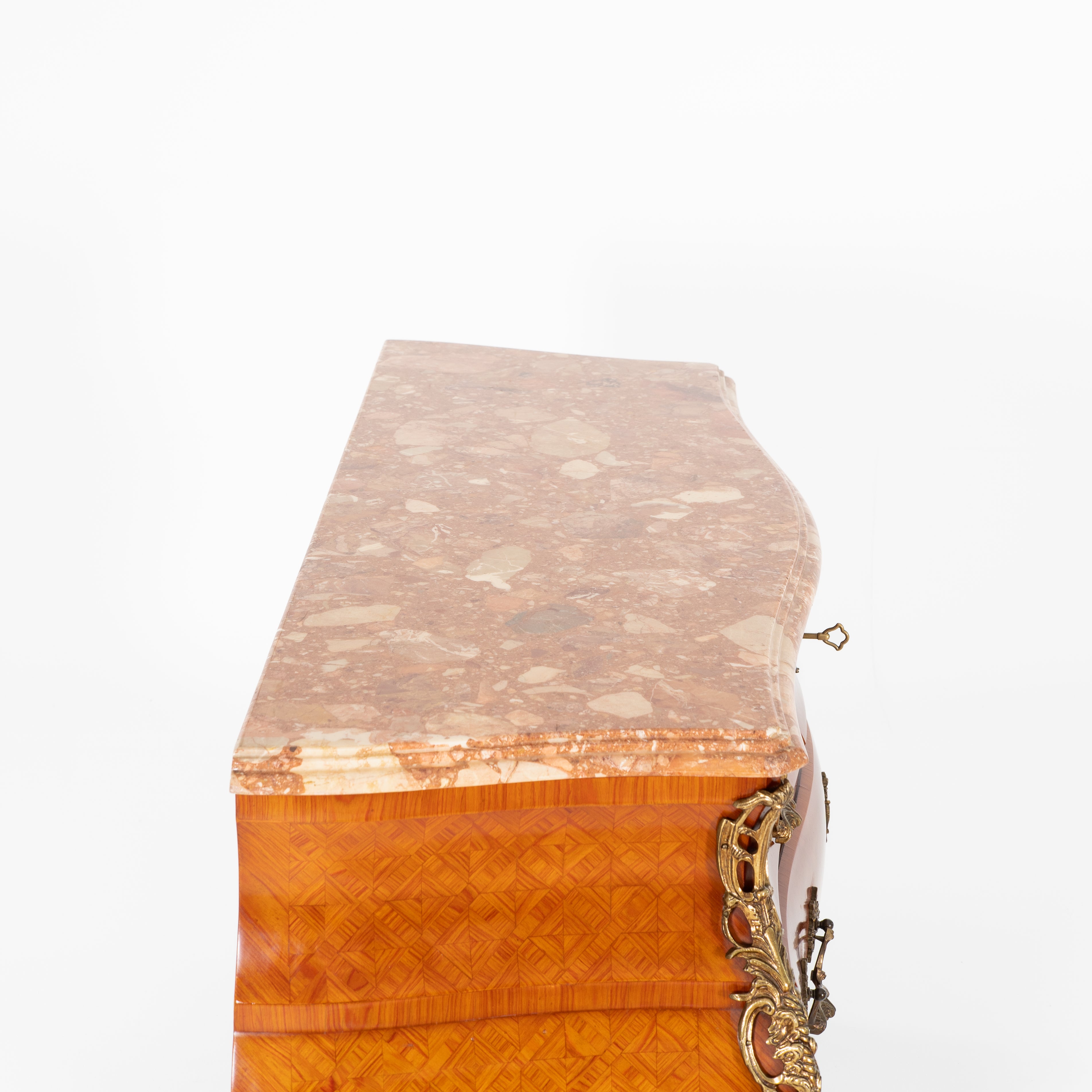 Cassettone boise de roise, bronzo e marmo -xx secolo-
