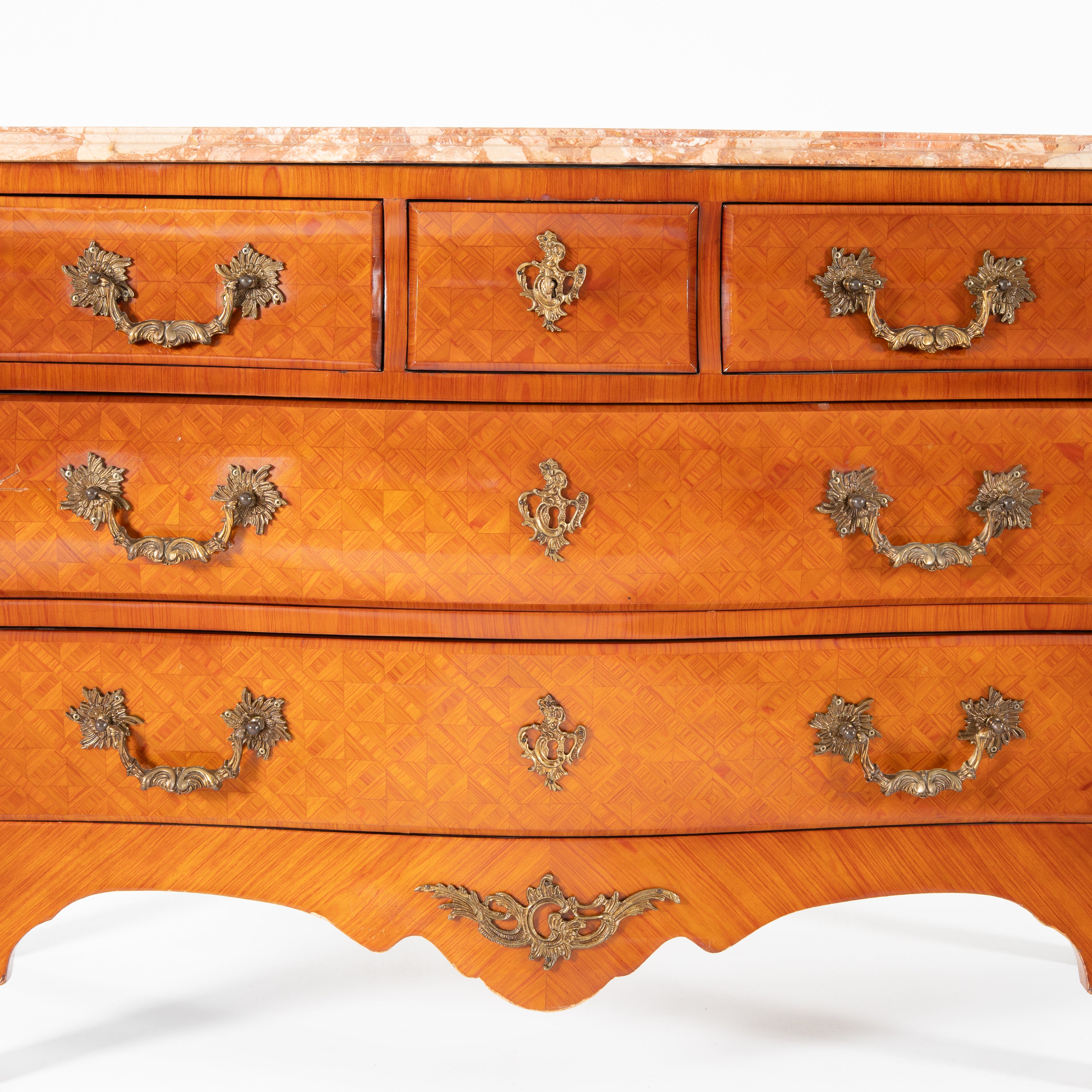 Cassettone boise de roise, bronzo e marmo -xx secolo-