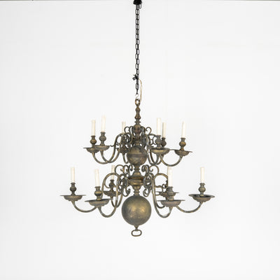 LAMPADRIO OLANDESE IN BRONZO DEL XIX SECOLO