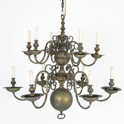 LAMPADRIO OLANDESE IN BRONZO DEL XIX SECOLO