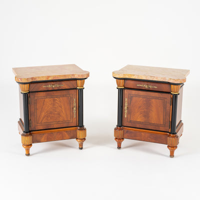 COPPIA DI COMODINI IN STILE IMPERO 1970-1980
