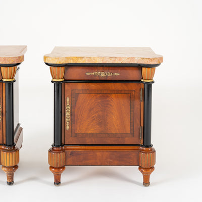 COPPIA DI COMODINI IN STILE IMPERO 1970-1980