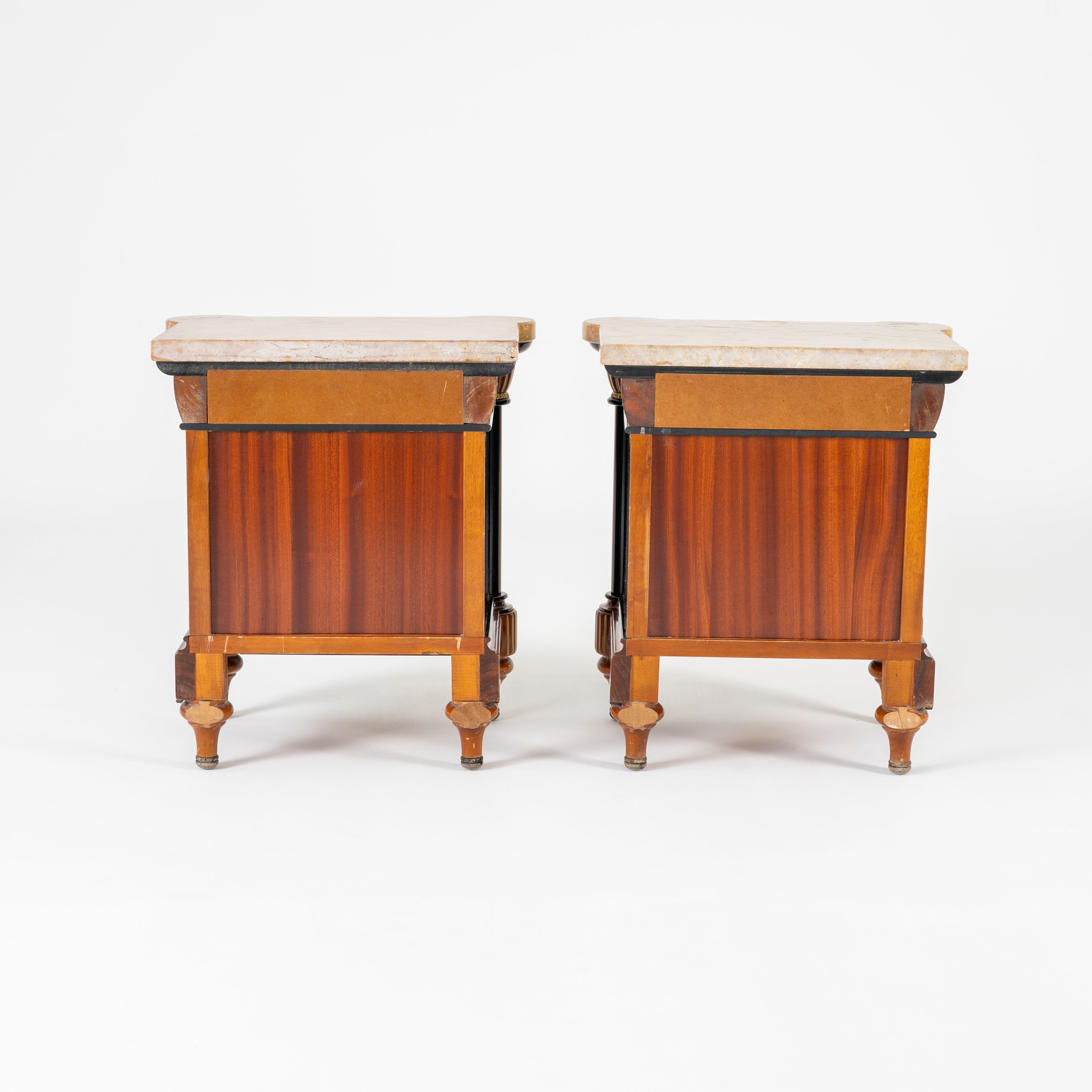 COPPIA DI COMODINI IN STILE IMPERO 1970-1980