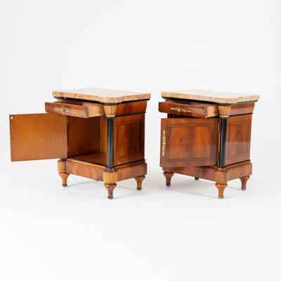 COPPIA DI COMODINI IN STILE IMPERO 1970-1980