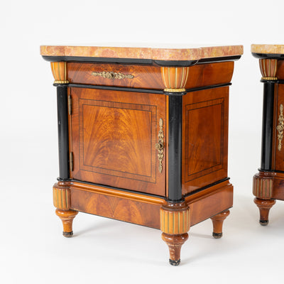 COPPIA DI COMODINI IN STILE IMPERO 1970-1980