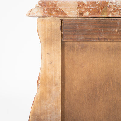 Coppia comodini in bois de roise, bronzo e marmo -xx secolo-
