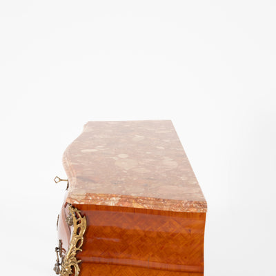 Cassettone boise de roise, bronzo e marmo -xx secolo-