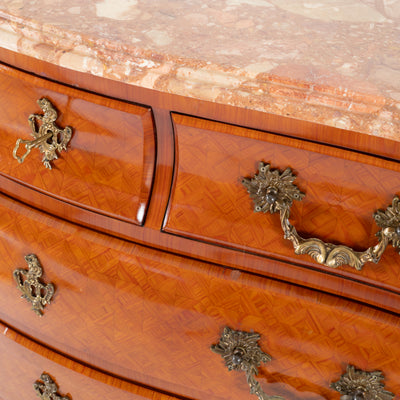 Cassettone boise de roise, bronzo e marmo -xx secolo-