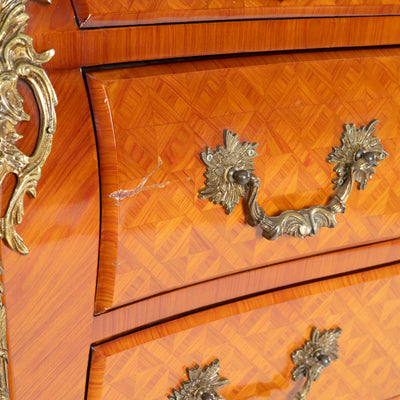 Cassettone boise de roise, bronzo e marmo -xx secolo-