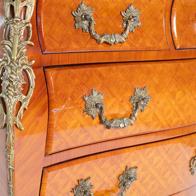 Cassettone boise de roise, bronzo e marmo -xx secolo-
